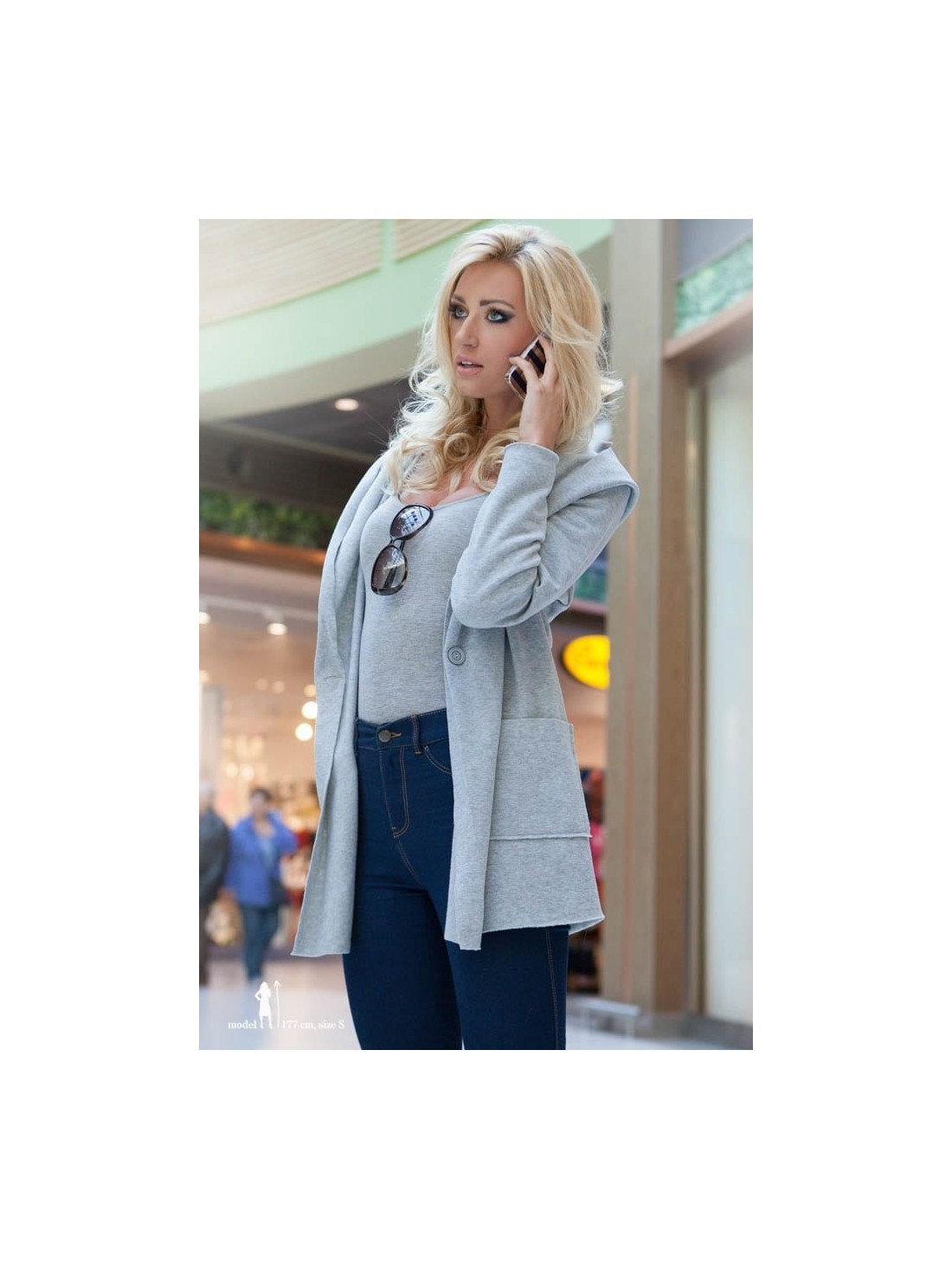 Women\'s light gray blouse 9877 - Online store - Boutique